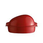 EMILE HENRY Керамична форма за печене на пиле "CHICKEN ROASTER"  - 2,5 л / 35,5 х 24см - цвят червен