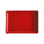 EMILE HENRY Керамична форма за тарт "DEEP RECTANGULAR TART DISH" - цвят червен