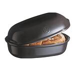 EMILE HENRY Керамична елипсовидна форма за печене на хляб "ARTISAN BREAD BAKER" - 34 х 22 х 15 см - цвят черен