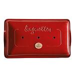 EMILE HENRY Керамична форма за печене на багети "BAGUETTE BAKER" - 39,5 х 23 см - цвят червен