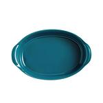 EMILE HENRY Керамична тава "OVAL OVEN DISH" - 35х22,5 см - цвят син