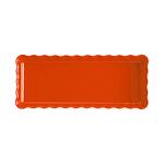 EMILE HENRY Керамична форма за тарт "SLIM RECTANGULAR TART DISH"- цвят оранжев