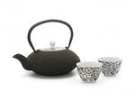 BREDEMEIJER Сет от 2 порцеланови чаши за чай “Yantai“ - кафяво - черни