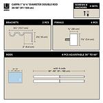 UMBRA Двоен корниз “CAPPA“ - цвят месинг - размер 91-167 см.