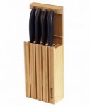 KYOCERA Комплект от 4 бр.керамични ножове ( бяло острие) + бамбуков блок