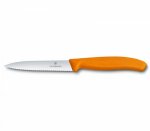 Нож за белене Victorinox SwissClassic 10 см., назъбено острие, оранжев 6.7736.L9
