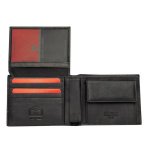 Мъжки черен портфейл - с червена черта PIERRE CARDIN