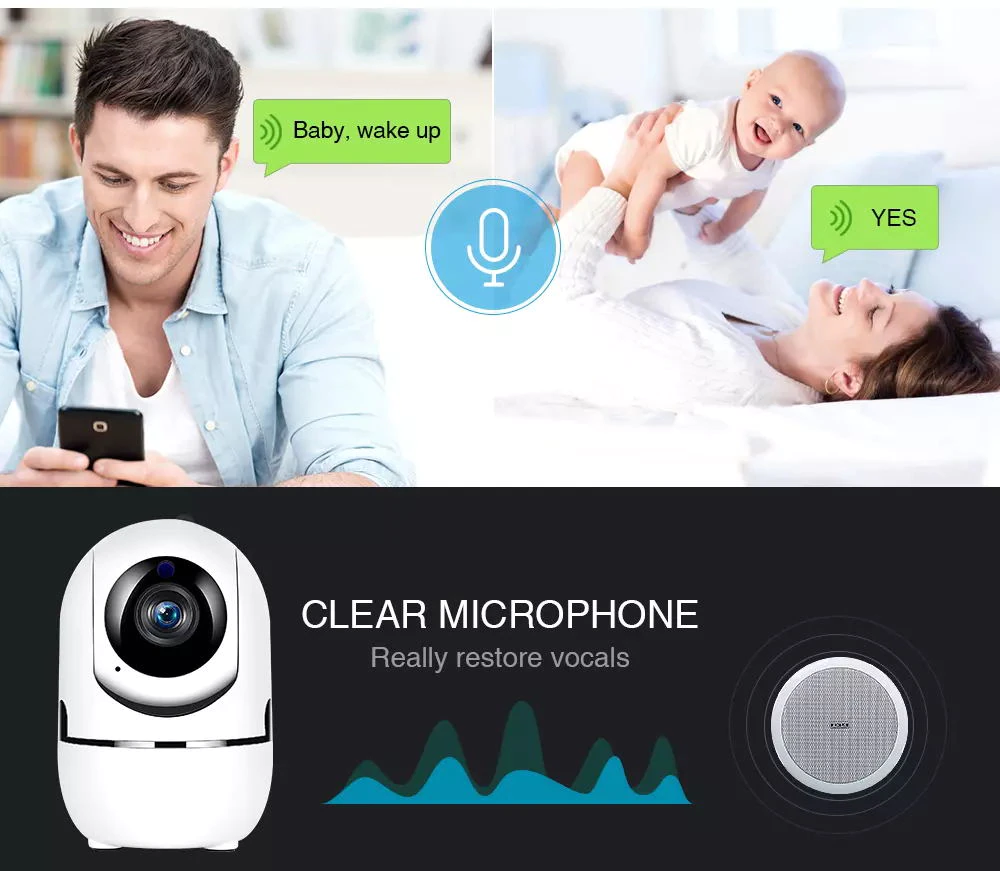 Въртяща се IP smart камера за видеонаблюдение с нощно виждане 2 MP