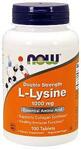 Аминокиселина Л-лизин 1000 мг, 100 табл.- Now Foods L-Lysine