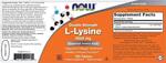 Аминокиселина Л-лизин 1000 мг, 100 табл.- Now Foods L-Lysine