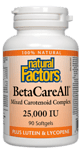 Natural Factors, BetaCareAll 25000 IU, 90 капсули