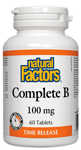 Natural Factors, ВИТАМИН В КОМПЛЕКС Complete B, 100 mg, 60 таблетки