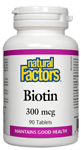 Natural Factors, БИОТИН 300 mcg, 90 таблетки