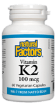 NAtural Factors, Витамин K2, 60 капсули