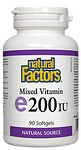 Natural Factors, Витамин E 200 IU, 90 капсули