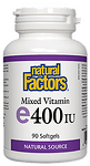 Natural Factors, Витамин Е, токофероли микс, 90 капсули