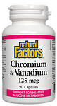 Natural Factors, ХРОМ & ВАНАДИЙ 125 µg, 90 капсули