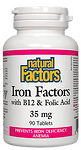 Iron Factors с Витамин В12 и фолиева киселина - 90 таблетки 35 мг от Natural Factors