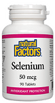 Natural Factors, Селен, хелатна форма, 50 мкргр, 90 таблетки