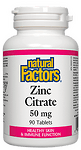 Natural Factors, ЦИНК 50 mg, 90 таблетки