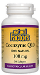 Natural Factors, Коензим Q10 100 mg, 30 капсули