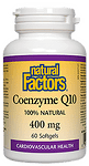 Natural Factors, Коензим Q10, 400 мг, 60 софтгел капсули