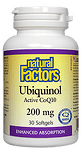 Natural Factors, Убиквинол - Активен коензим Q10 Kaneka, 200 mg, 30 капсули