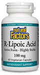 Natural Factors, Алфа-липоева киселина (R-форма), 100 мг, 60 капсули