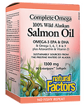 Natural Factors, Дива сьомга масло 1300 mg x 90 софтгел капсули