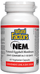 НЕМ, Натурална яйчена мембрана 500 mg, 60 капсули Natural Factors