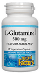 L-глутамин, 500 мг, 60 капсули   Natural Factors