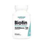 Биотин с Фолат и Колаген, 120 капсули, Nutricost