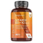 Витамин D3 4000 IU + K2 100 µg, 180 таблетки на WeightWorld
