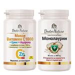 -50% Пакет Монолаурин 90 капс. и Макси Вит.C 1000 на Dr. Nature