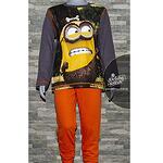 Детски пижами Minionki Minions, Disney, Памук, Сив, Оранжев, 104 см, 4 г