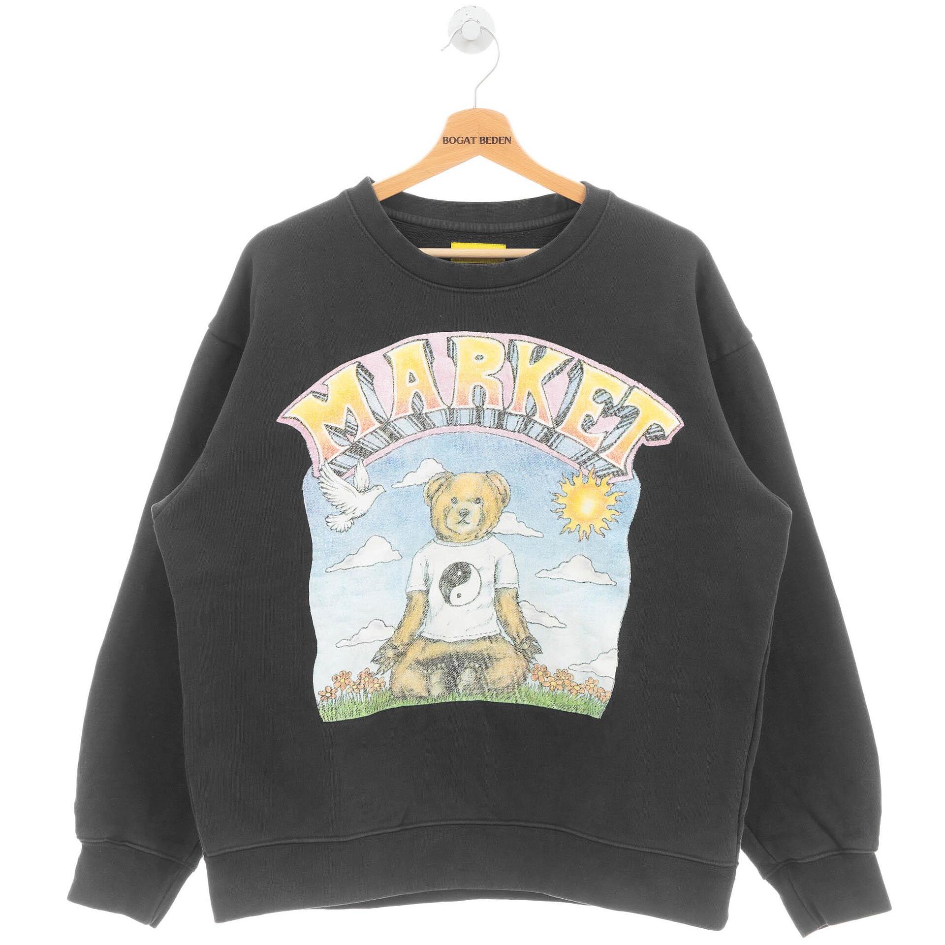 MARKET NAMASTE BEAR DAY AND NIGHT CREWNECK SWEATSHIRT store NEW