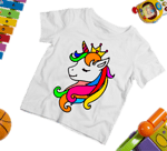 Детска тениска за оцветяване Unicorn 2