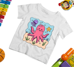 Детска тениска за оцветяване Октопод