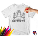 Детска тениска за оцветяване Squid Game Girl-Copy