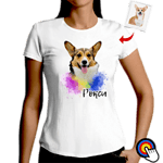 Дамска арт Тениска с твоя Домашен любимец (Цветни петна )