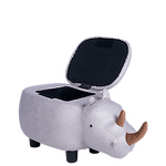 Детска табуретка с ракла - сив носорог