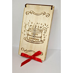 Дървена кутия за паричен подарък "Happy Birthday"