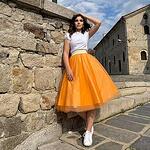 Midi Tulle Skirt Verne Classic Orange