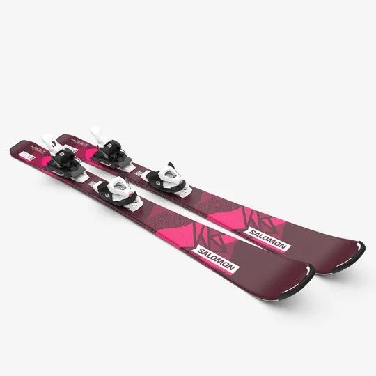 Детски Ски Salomon SKI SET L LUX Jr S + C5 GW J75Bordeau/Pink