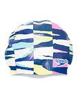 Дамска Шапка за плуване Speedo DIGITAL PRINTED CAP AU - WHITE/BEAUTIFUL BLUE