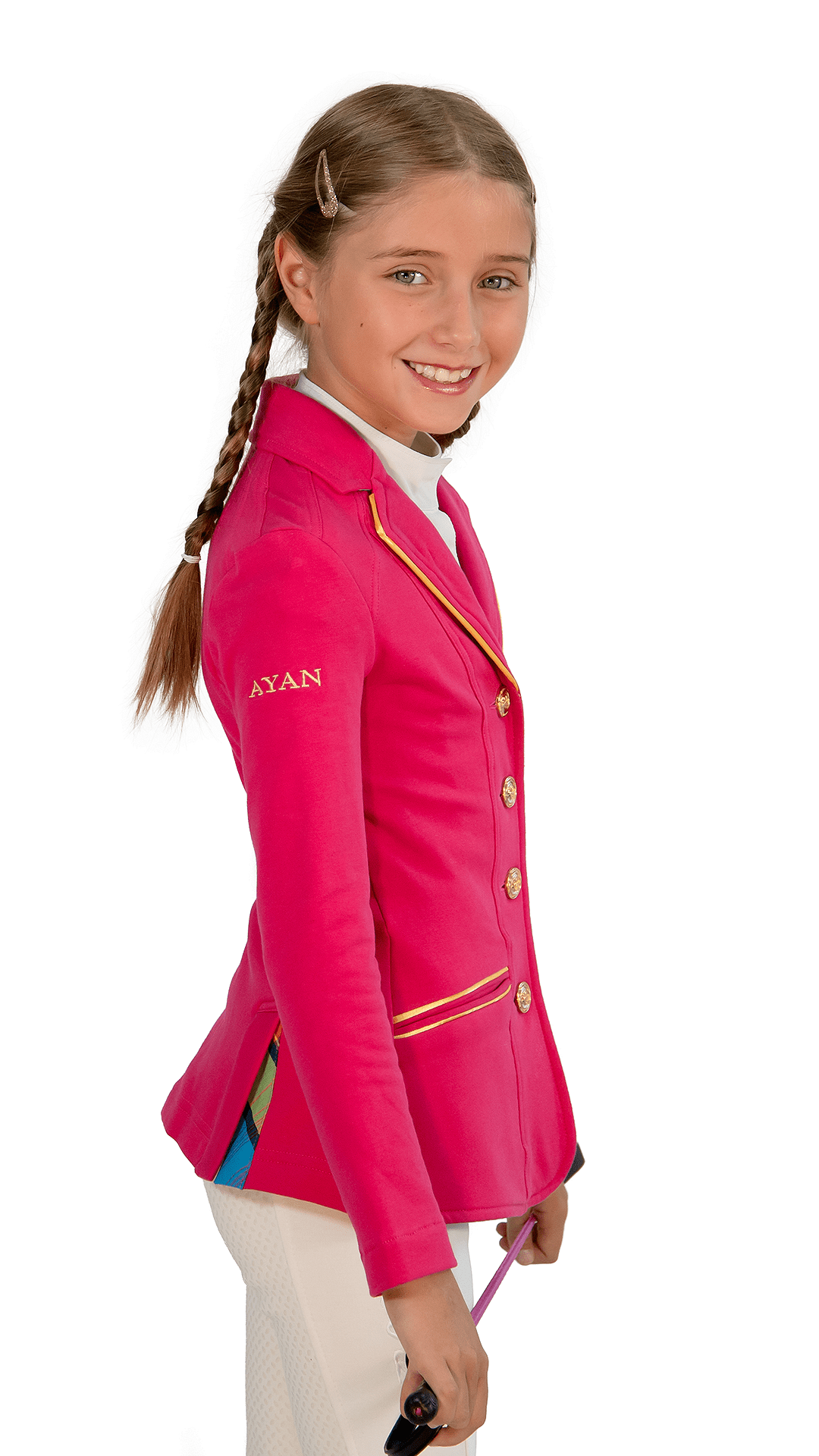 Pink Show Riding Jacket AYAN Cotton Candy Show Jacket for Girls – Light Pink Equestrian ...