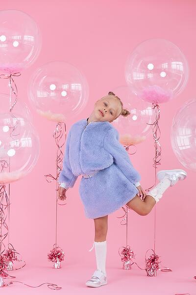 Пола от еко косъм в синьо