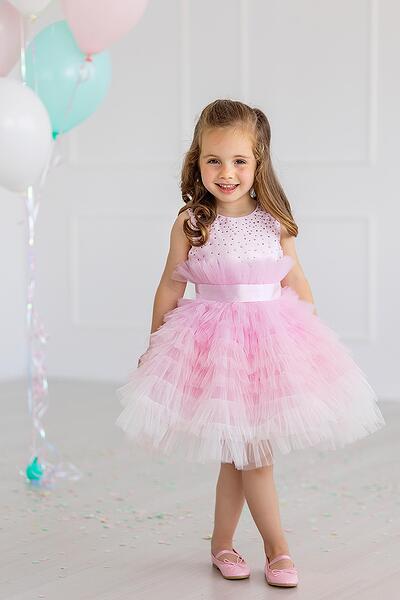 Рокля в розово с кристали SWAROVSKI