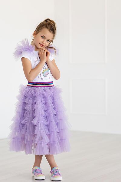 Пола с ластик в лилаво