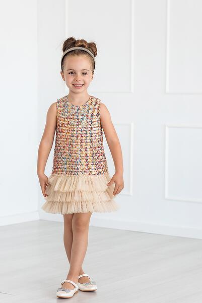 Рокля от букле в пастелни цветове